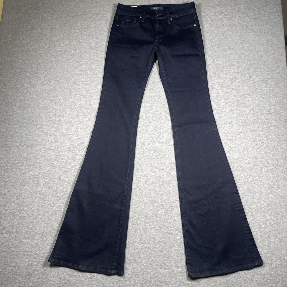 Fidelity Jeans Womens 24 Blue Flared Starlet Slim Mid Rise